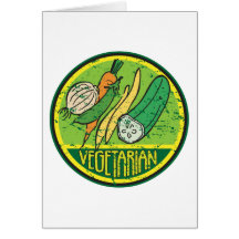 Vegetarian Grunge Greeting Card