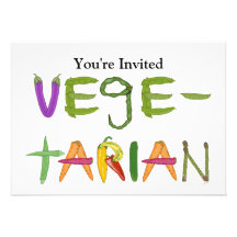 Vegetarian in Vegetables Whimsical Personalized Announcements