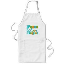 Vegetarian Peace Love Veggies Aprons