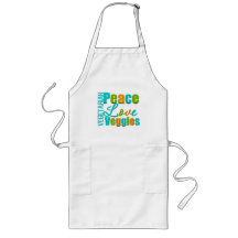 Vegetarian Peace Love Veggies Aprons