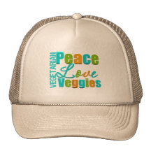 Vegetarian Peace Love Veggies Hats