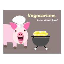 Vegetarian Pig Postcard