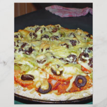 vegetarian pizza, with olives and capsicum full color flyer