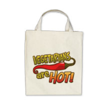 Vegetarians Are Hot Grocery Tote Bag