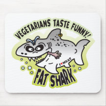 Vegetarians Funny Fat Shark Mousemats