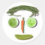 Veggie Face Round Stickers