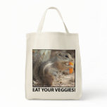 Veggie Loving Squirrel Canvas Tote bags