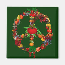 Veggie Peace Sign Fridge Magnets