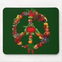 Veggie Peace Sign Mousemat