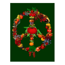 Veggie Peace Sign Postcard