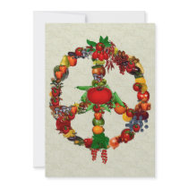 Vegie Peace Sign Personalised Invitations