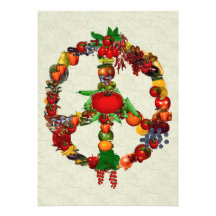 Vegie Peace Sign Personalised Invitations