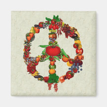 Vegie Peace Sign Refrigerator Magnet