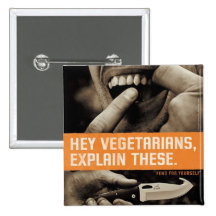 Vegitarians, Explain these. Pinback Button