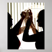 Veil Adjust Bride Outline Photograph Design Print