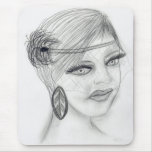 Veiled Deco Girl Mousepads