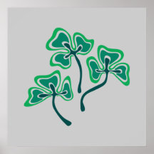 Veined Shamrocks Poster