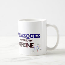 Velazquez powered by caffeine coffee mug