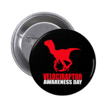 Velociraptor Awareness Day Button