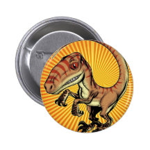 Velociraptor Raptor Dinosaur by Marco D Carillo Pinback Buttons