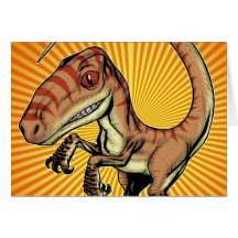 Velociraptor Raptor Dinosaur by Marco D Carillo Card