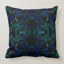 Velvet Roses Blue Green Pillow