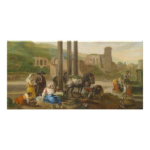Vendors By Roman Ruins by Hendrik Mommers Custom Photo Card