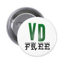 Venereal Disease Free Pinback Button