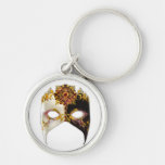 Venetian Masque: Ruby Jewel Premium Round Keychain