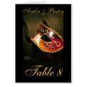 Venetian Masqurade Mask Table Number Card