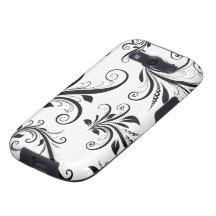 Venetian Ornament Antique Damask Black, White Samsung Galaxy SIII Cases