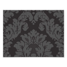 Venetian Ornament Antique Damask Grey, Black Art Photo