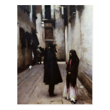 Venetian Street fine art painting John Sargent Post Cards