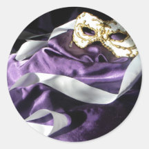 Venetian White Round Stickers