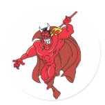 Vengeful Red Demon Round Stickers