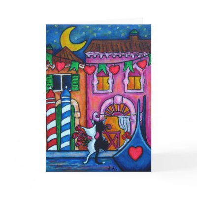 "Venice Amore" Valentines Day Card by LisaLorenzPaintings