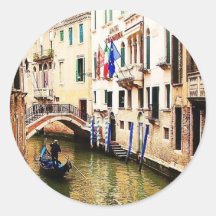 Venice Canel Round Sticker