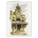 Venice Clock Rialto - Watercolor greeting card. cards