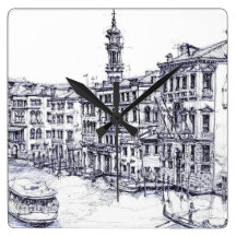Venice, Italy, in ink Clocks