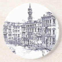 Venice, Italy, in ink Drink Coaster