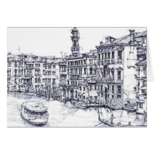 Venice, Italy, in ink Greeting Card