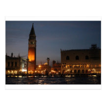 Venice San Macro Square at Night postcard