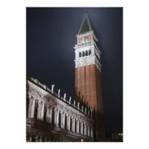 Venice San Marco Tower at Night Time Announcement
