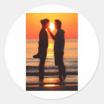 VENICE SUNSET AT LIDO BEACH ROUND STICKERS