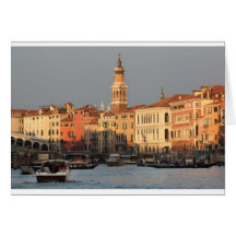 Venice Sunset at the Rialtro Bridge Card