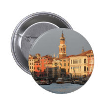 Venice Sunset at the Rialtro Bridge Pinback Button