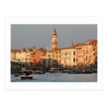 Venice Sunset at the Rialtro Bridge postcard
