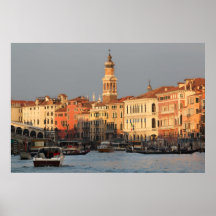 Venice Sunset at the Rialtro Bridge Poster
