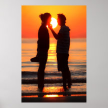 VENICE SUNSET ON LIDO BEACH POSTER