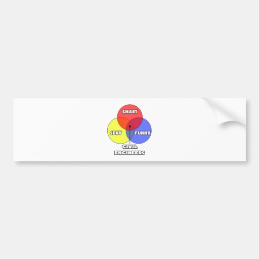 Venn Diagram .. Civil Engineers Bumper Stickers